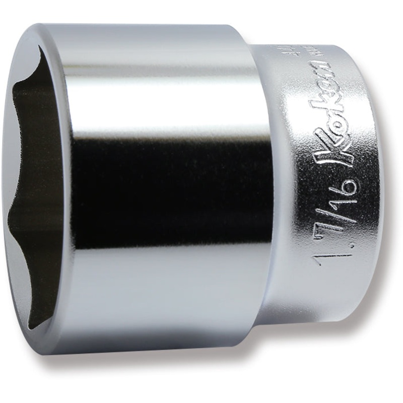 Ko-ken Tools 1/2 Sq. Dr. Chrome SAE 6 Point Socket 1.7/16