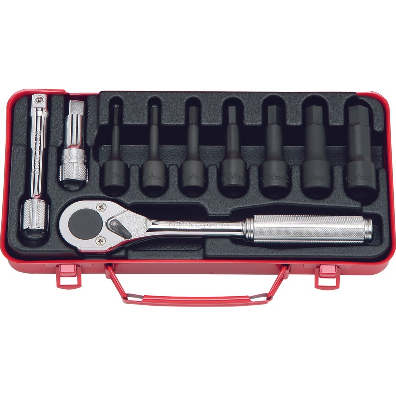 Ko-ken Tools 1/2 Sq. Dr. 10 Piece Hex Bit Socket set 5-17mm