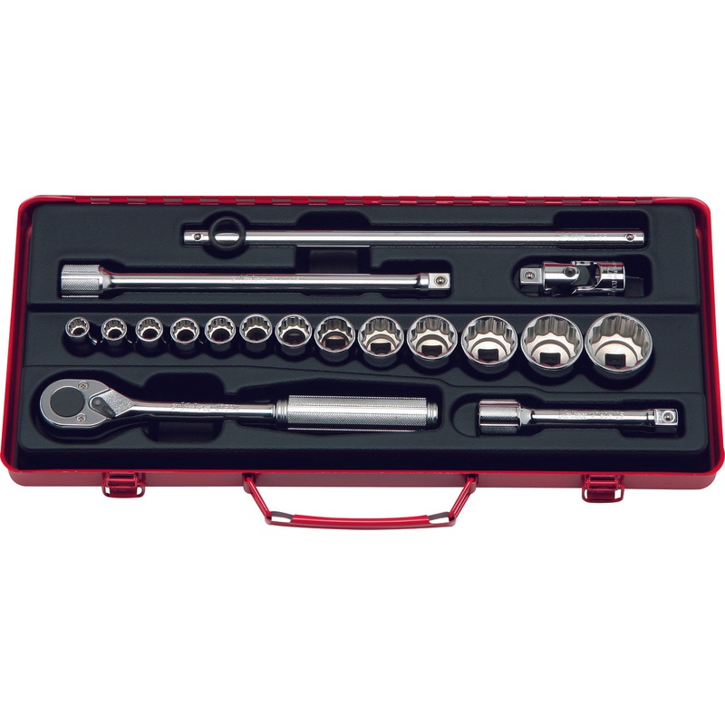 Ko-ken Tools 1/2 Sq. Dr. 18 Piece 12-Point Metric Socket Set 10-32mm