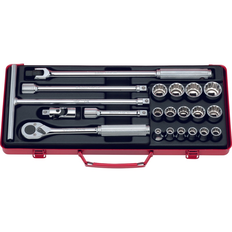 Ko-ken Tools 1/2 Sq. Dr. 21 Piece 12-Point Metric Socket set 8-27mm