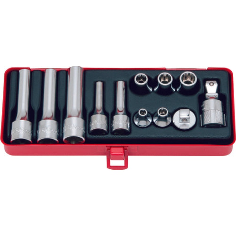 Ko-ken Tools 3/8, 1/2 Sq. Dr. 12 Piece TORX Short/Deep Socket set E6-E14