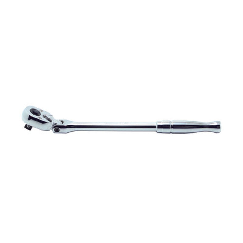 Ko-ken Tools 3/8 Sq. Dr. Ratchet Handle 24 teeth Flexible Head Length 265mm Push Button Polished Handle