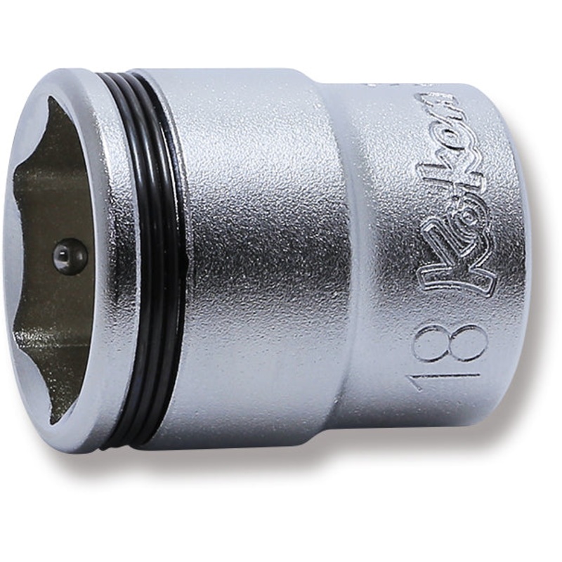 Ko-ken Tools 3/8 Sq. Dr. Socket 18mm Nut Grip Length 29mm
