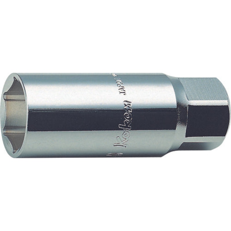 Ko-ken Tools 3/8 Sq. Dr. Spark Plug Socket 18mm 6 point Length 70mm Rubber