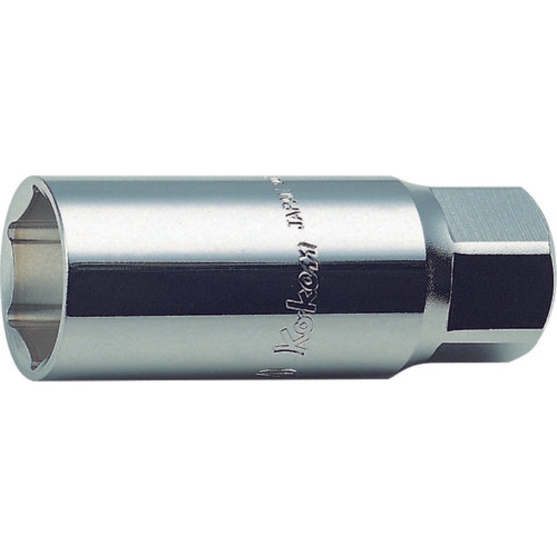 Ko-ken Tools 3/8 Sq. Dr. Spark Plug Socket 20.8mm 6 point Length 70mm Rubber