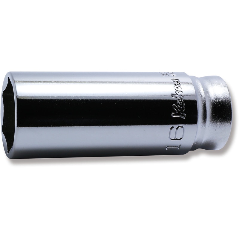 Ko-ken Tools 3/8 Sq. Dr. Z-series 6 point Metric Chrome Socket in 16mm