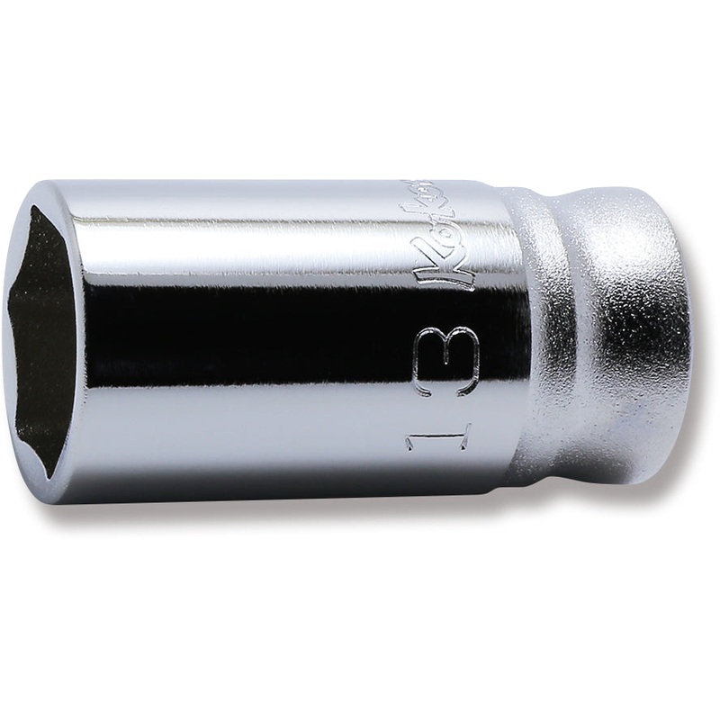 Ko-ken Tools 3/8 Sq. Dr. Z-series Metric Semi-Deep 6 point Chrome Socket – 13mm