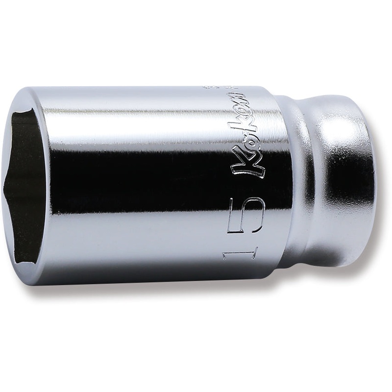 Ko-ken Tools 3/8 Sq. Dr. Z-series Metric Semi-Deep 6 point Chrome Socket – 15mm