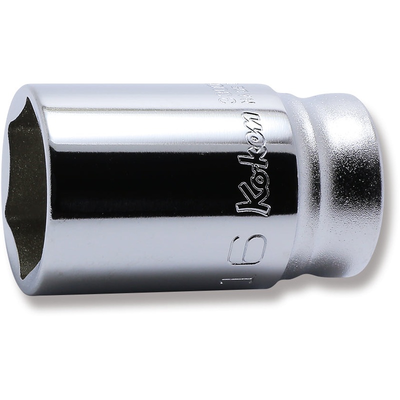 Ko-ken Tools 3/8 Sq. Dr. Z-series Metric Semi-Deep 6 point Chrome Socket – 16mm