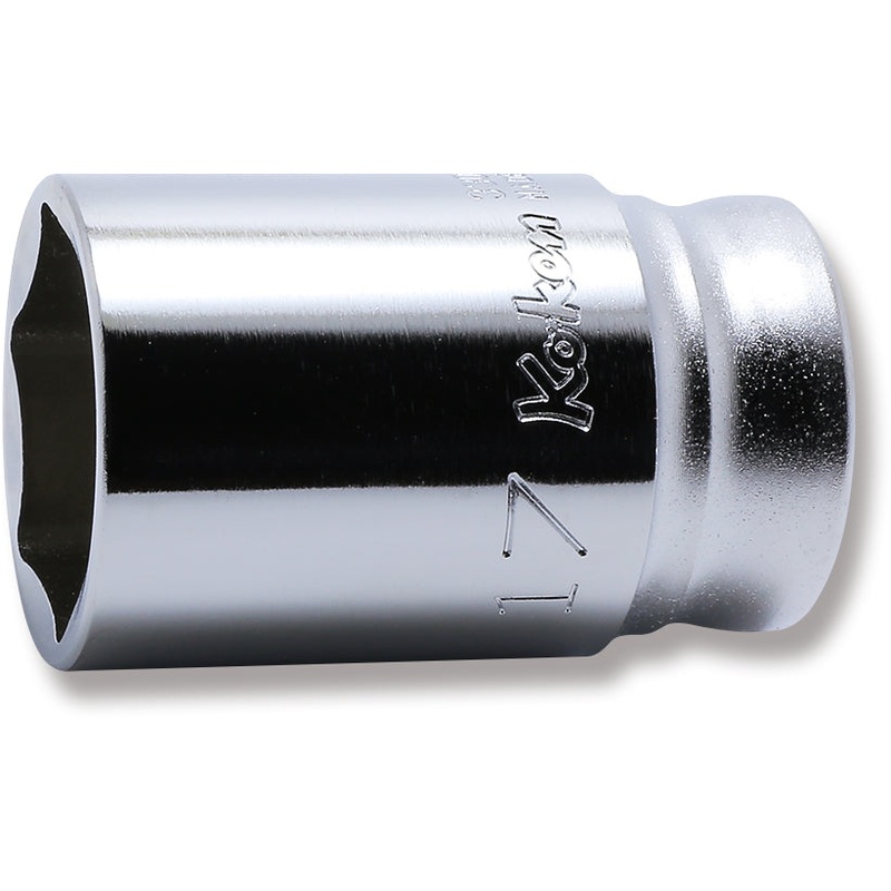 Ko-ken Tools 3/8 Sq. Dr. Z-series Metric Semi-Deep 6 point Chrome Socket – 17mm