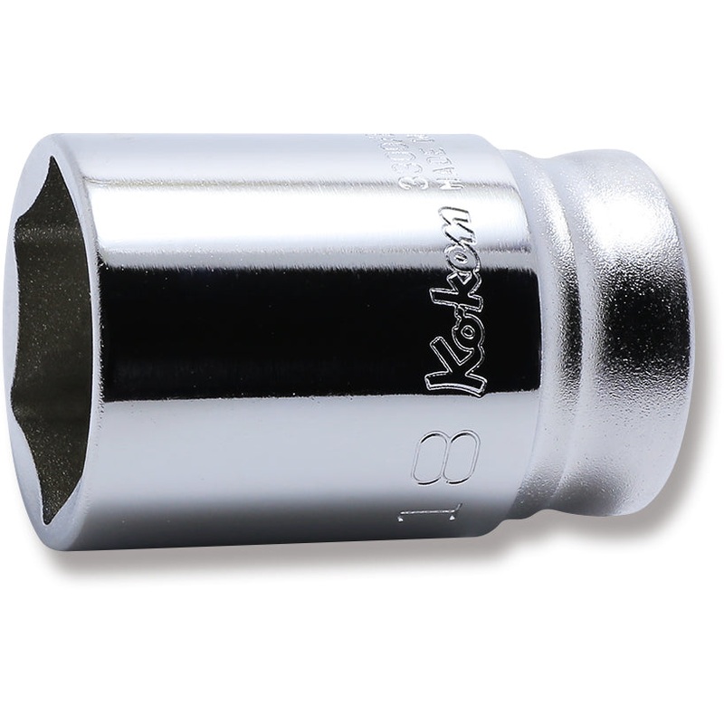 Ko-ken Tools 3/8 Sq. Dr. Z-series Metric Semi-Deep 6 point Chrome Socket – 18mm