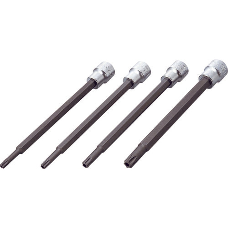 Ko-ken Tools 3/8 Sq. Dr. 4 Piece Tamper-Resistant TORX Bit Socket set T27H-T50H