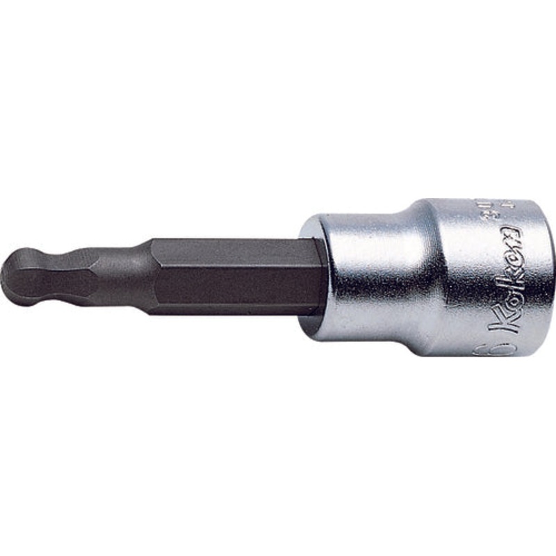 Ko-ken Tools 3/8 Sq. Dr. Bit Socket 6mm Ballpoint Hex Length 62mm