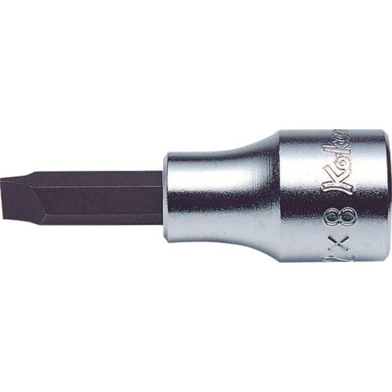 Ko-ken Tools 3/8 Sq. Dr. Bit Socket Slotted 1.2X8 Length 60mm