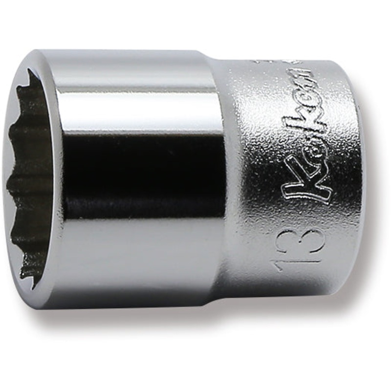 Ko-ken Tools 1/4 Sq. Dr. 12 Point chrome SAE Socket 13mm