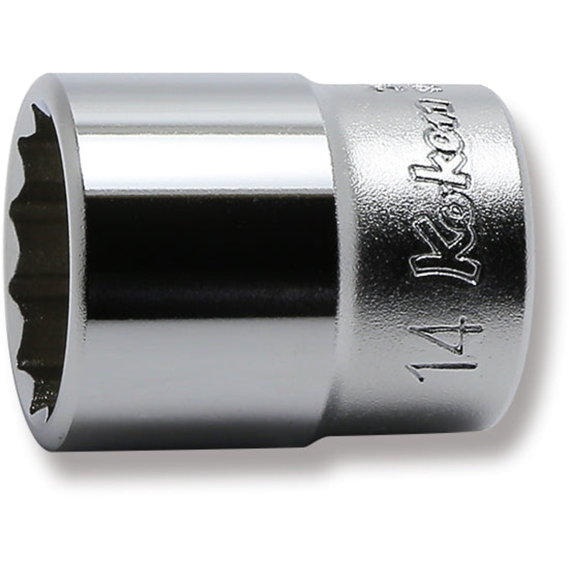 Ko-ken Tools 1/4 Sq. Dr. 12 Point chrome SAE Socket 14mm