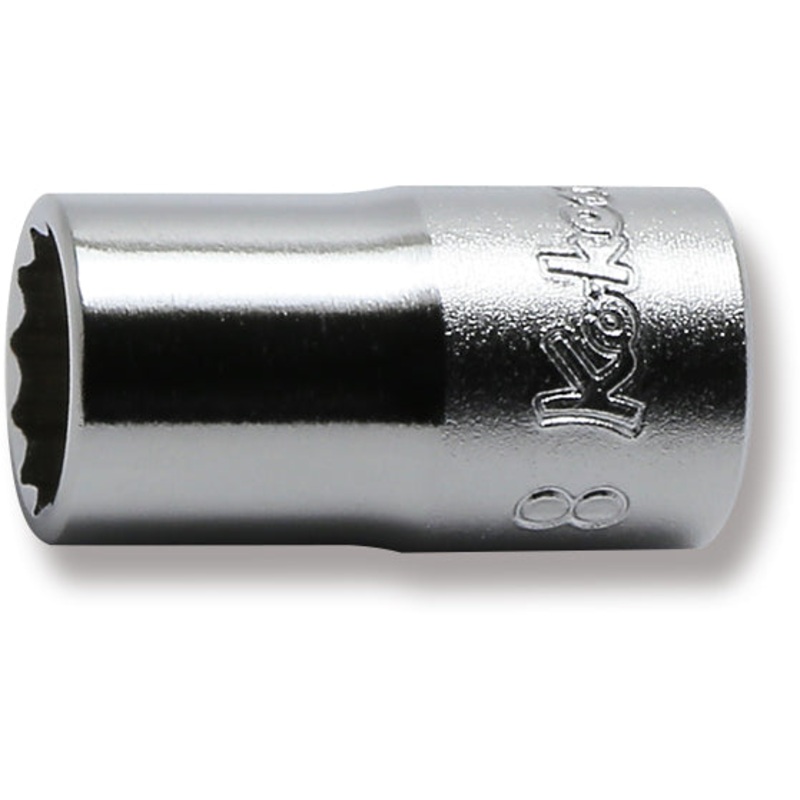 Ko-ken Tools 1/4 Sq. Dr. 12 Point chrome SAE Socket 8mm