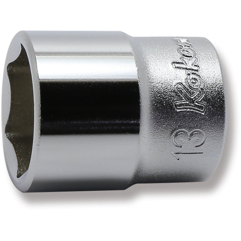 Ko-ken Tools 1/4 Sq. Dr. 6 point chrome Metric Socket 13mm