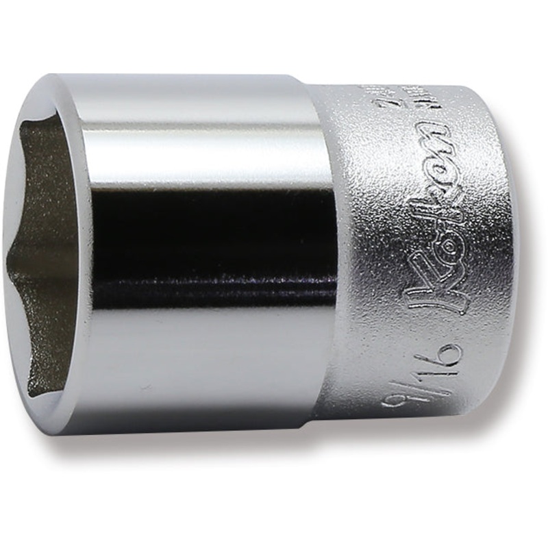 Ko-ken Tools 1/4 Sq. Dr. 6 point chrome SAE Socket 9/16