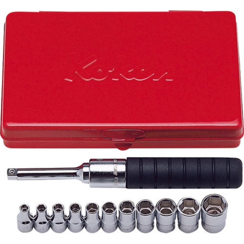 Ko-ken Tools 1/4 Sq. Dr. 10 Piece SAE 6-Point Socket Set 3/16-1/2