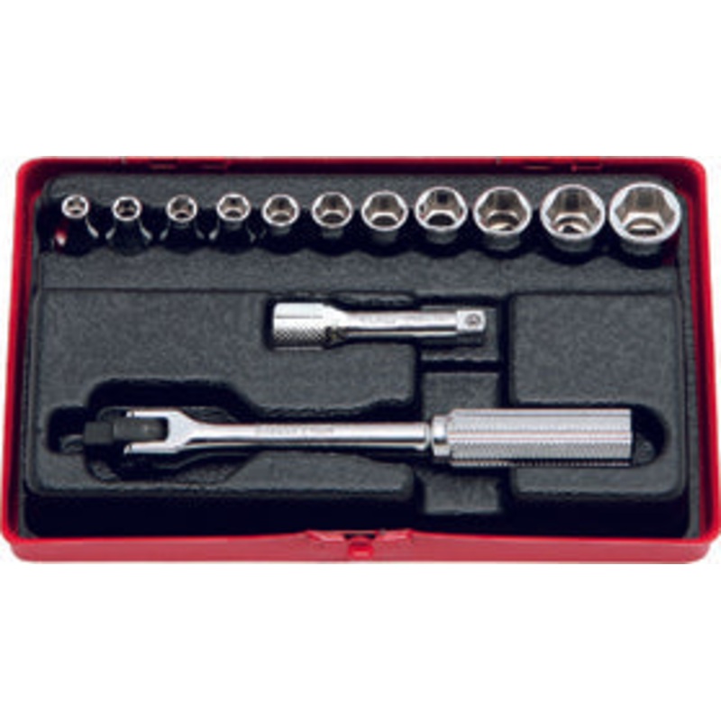 Ko-ken Tools 1/4 Sq. Dr. 13 Piece Metric 6-Point Socket Set 4-12mm