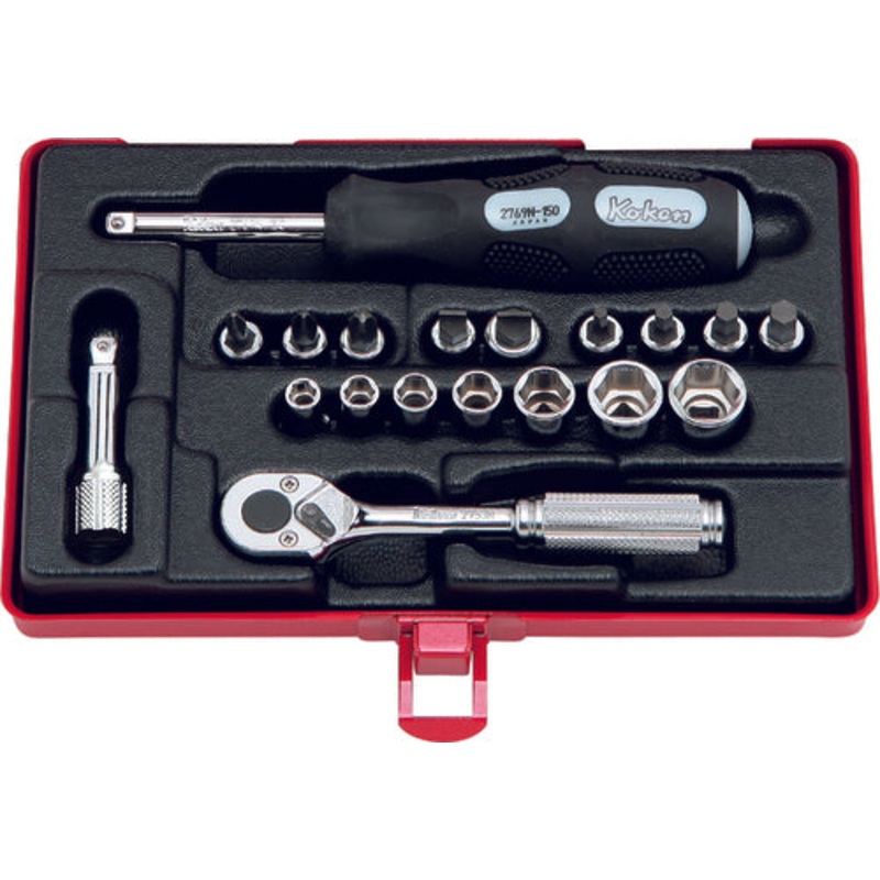 Ko-ken Tools 19 Piece 1/4 Sq. Dr. 6 Point Socket set
