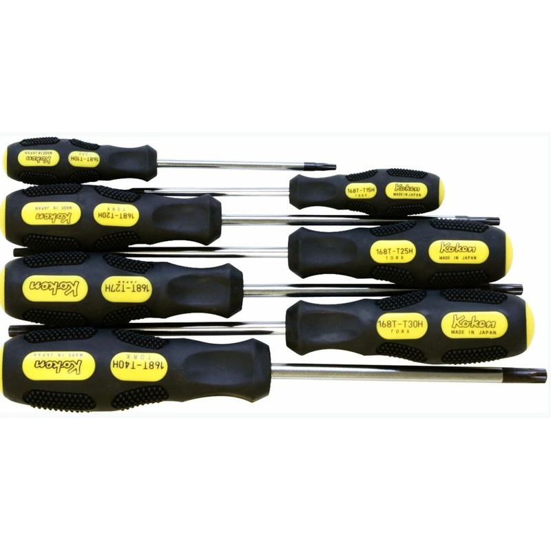 Ko-ken Tools 7 Piece Tamper-Resistant TORX Screwdriver T10H-T40H