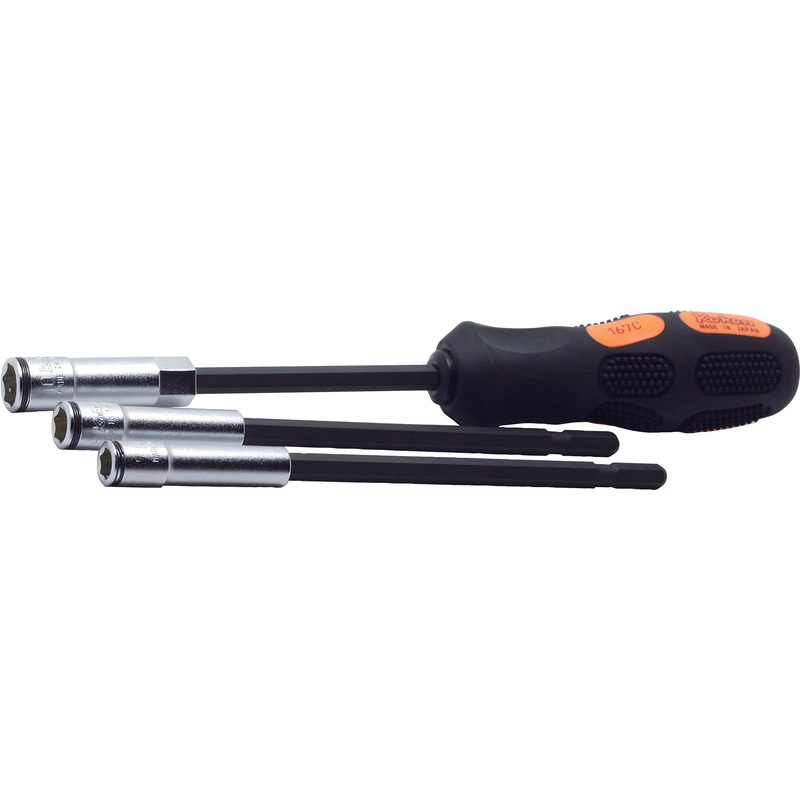 Ko-ken Tools Socket Driver Set 7-10mm Nut Grip 3 pieces