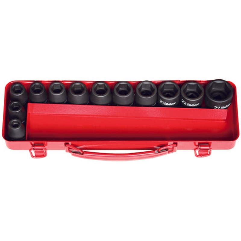 Ko-ken Tools 1/2 Sq. Dr. 12 Piece Impact 6 point Socket Set 10-27mm