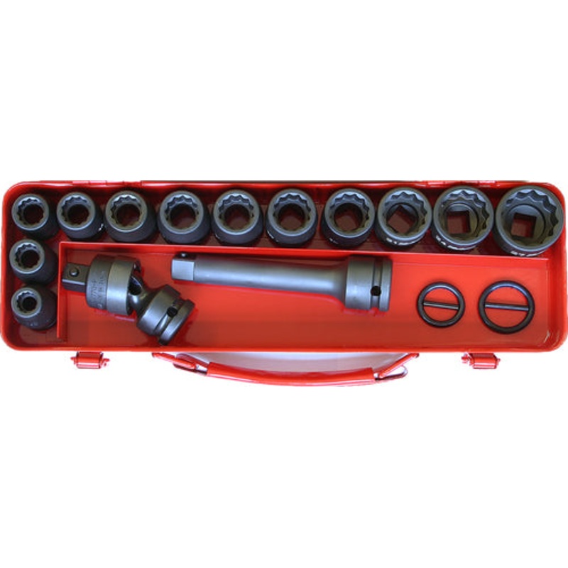 Ko-ken Tools 1/2 Sq. Dr. 18 Piece Impact 6-Point Socket Set 10-27mm