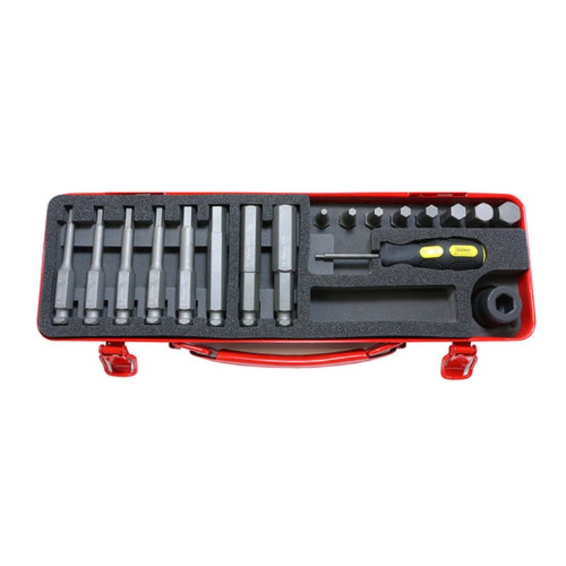 Ko-ken Tools 1/2 Sq. Dr. Bit + Bit Holder Set 4-14mm Hex 18 pieces