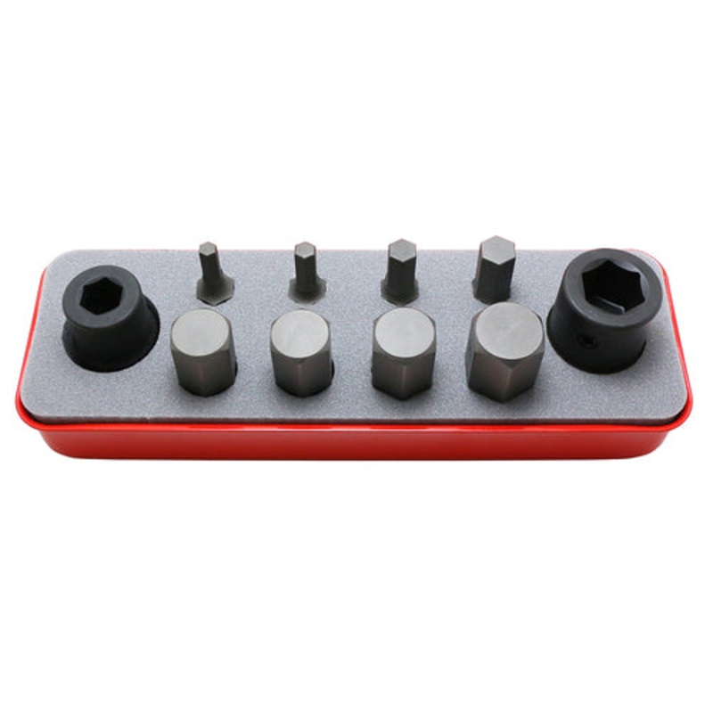Ko-ken Tools 1/2 Sq. Dr. Bit + Bit Holder Set 5-19mm Hex 10 pieces