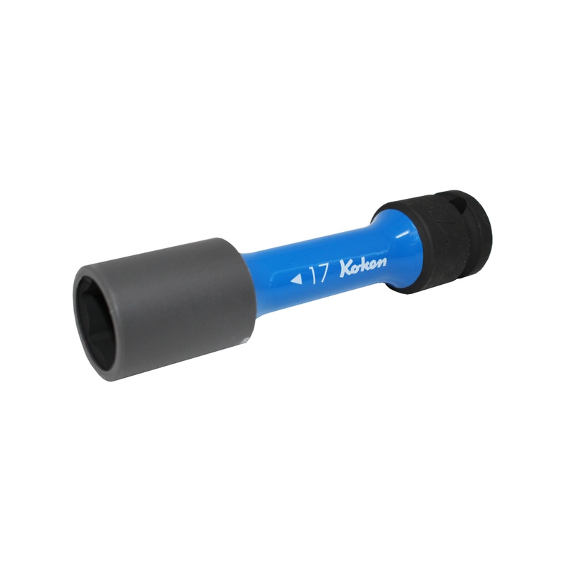 Ko-ken Tools 1/2 Sq. Dr. Wheel Nut Socket 17mm Extra Thin walled Length 110mm Color coded Protector