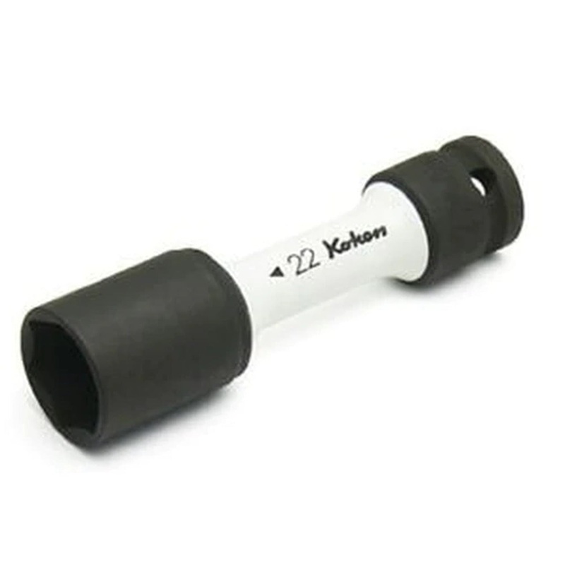 Ko-ken Tools 1/2 Sq. Dr. Wheel Nut Socket 22mm Extra Thin walled Length 110mm Color coded Protector