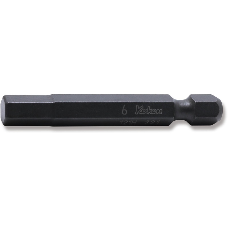 Ko-ken Tools 1/4 Hex Dr. Bit 6mm Hex Length 50mm