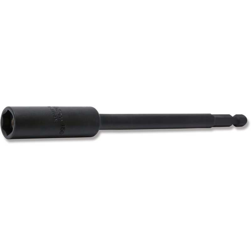 Ko-ken Tools 10mm 1/4 Hex Dr. Slide Magnet 6-Point Nut Setter, 150mm Length