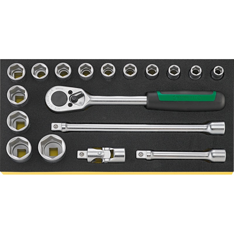 Stahlwille Set of 18 1/2 in Tools with TCS Insert, 350 x 175 x 50mm – ST 96838781