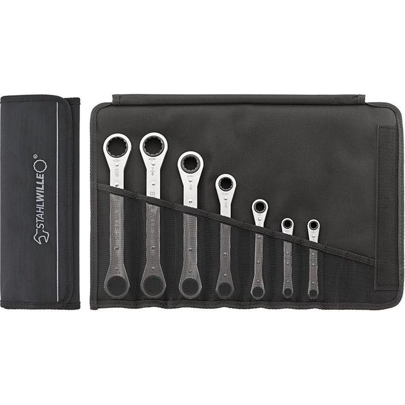 Stahlwille Set of 7 Double Box Ended Ratchet Ring Wrench, 1/4 x 5/16 – 13/16 x 15/16 – ST 96415601