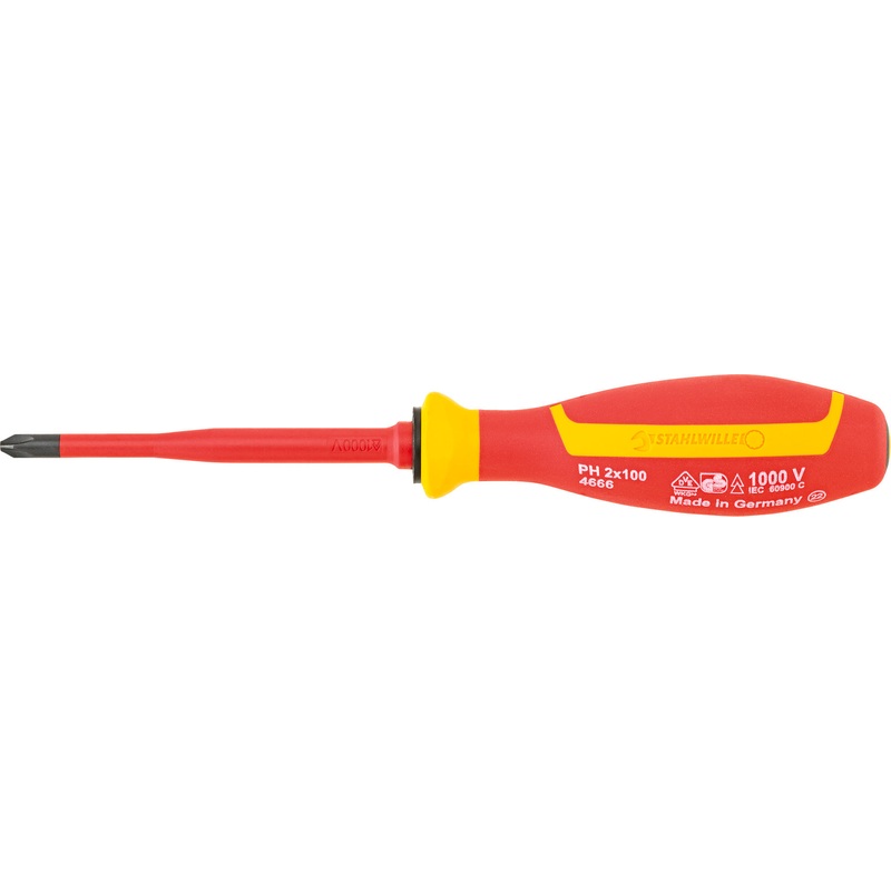 Stahlwille VDE Cross Head Phillips Drall Screwdriver, PH2 – ST 46663002