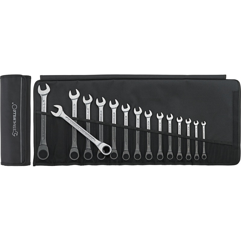 Stahlwille Set of 15 Bi-Hexagon Combination Ratchet Wrench, 8 – 24mm – ST 96401715