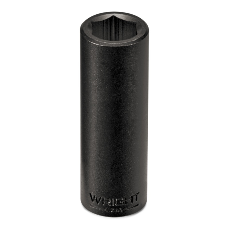 Wright Tool 3/8 in Drive 6-Point Deep Metric Black Oxide Impact Socket, 6mm – WT 39-06MM Socket