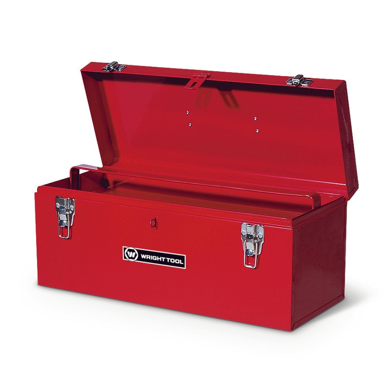 Wright Tool Red Heavy-Duty Mechanic’s Box with Tray, 24-Gauge, 21 in W x 9 in H x 8-3/4 in D – WT WT2100RD Mechanic’s Box