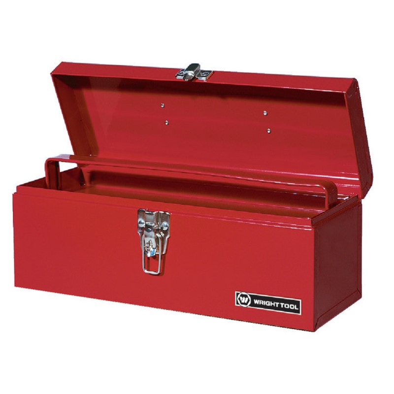 Wright Tool Red Tool Box with Tray, 19 in W x 6-1/2 in H x 6 in D – WT WT1900RD Tool Box