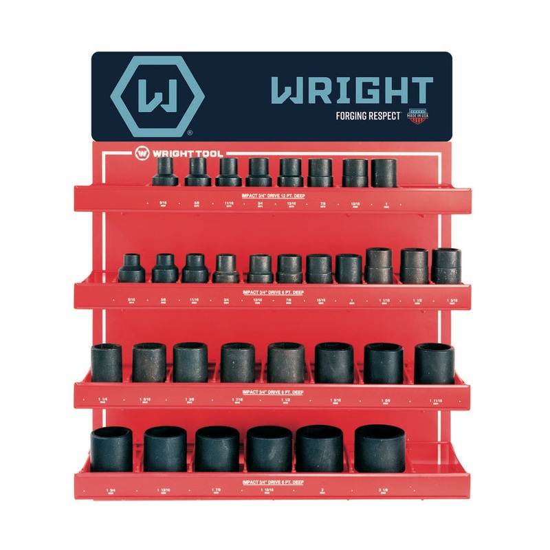 Wright Tool Set of 33 3/4 in Drive 6, 12-Point Deep SAE Black Oxide Impact Socket – WT D986 Socket Set