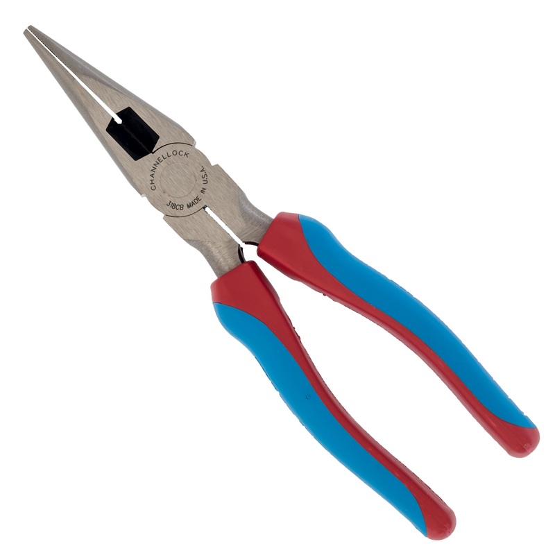 Channellock CODE BLUE XLT Combination Long Nose Plier with Cutter, 8 in – CL 318CB