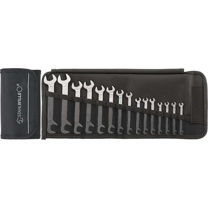 Stahlwille Set of 15 Double Open Ended Wrench, 3.2 – 14 – ST 96400651