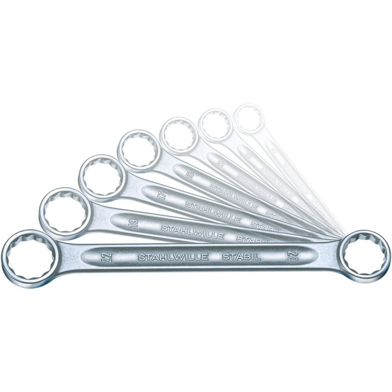 Stahlwille Set of 7 Double Ended Ring Wrench, 8 x 9 – 20 x 22 – ST 96410503