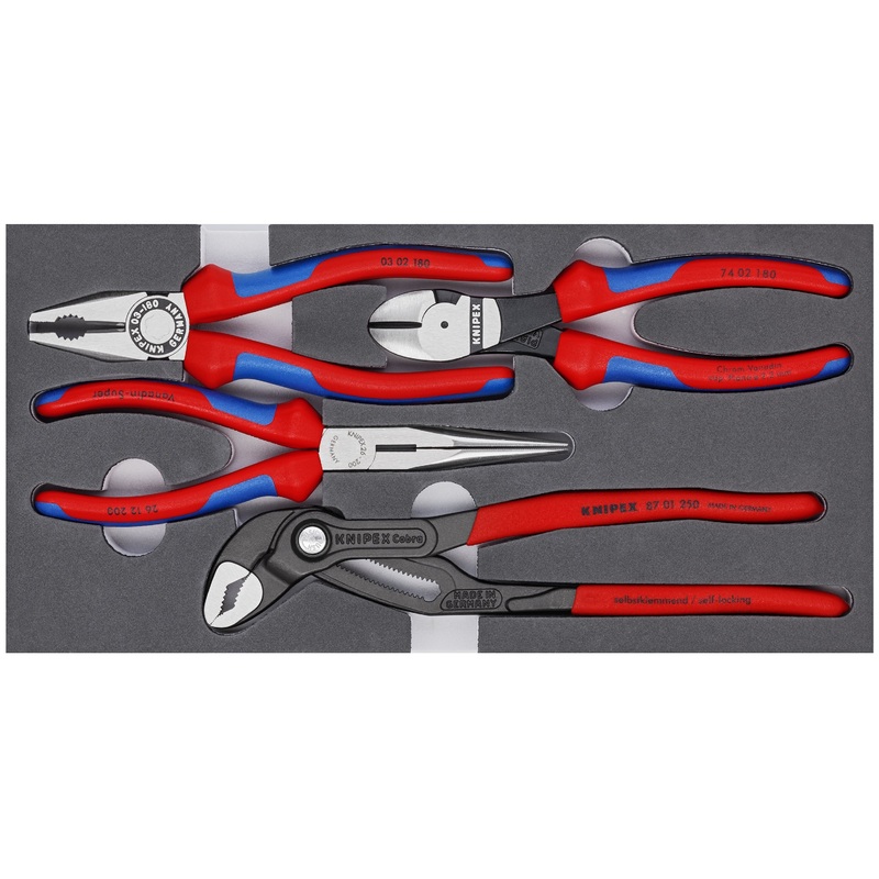 Knipex 00 20 01 V15 KN | 4 Pc Basic Pliers Set in Foam Tray