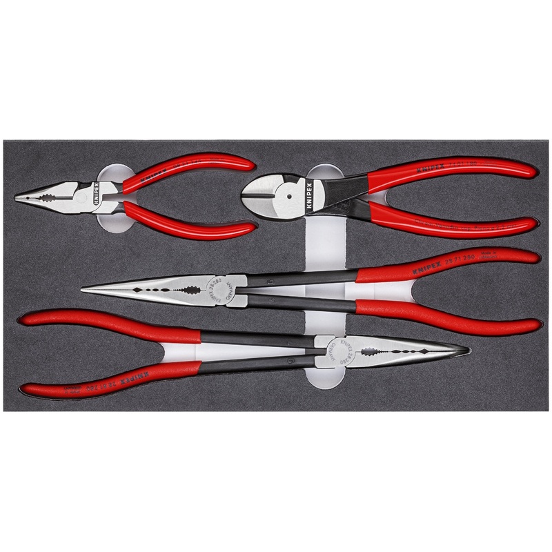 Knipex 00 20 01 V16 KN | 4 Pc Automotive Pliers Set in Foam Tray Pliers Set