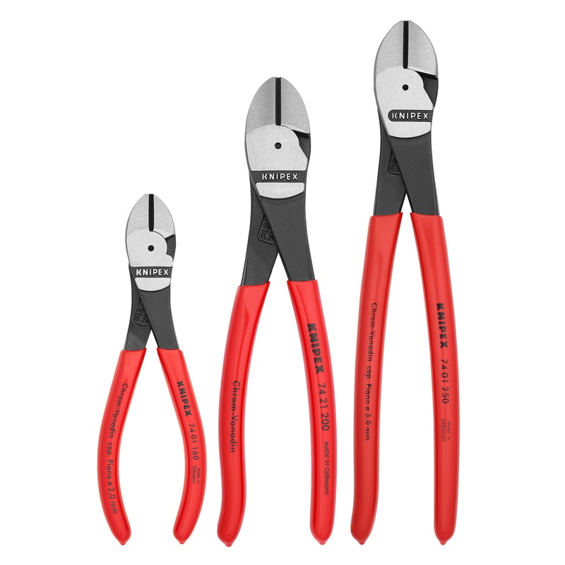 Knipex 00 20 05 US KN | 3 Pc Diagonal Cutters Set (6 1/4, 8 & 10)